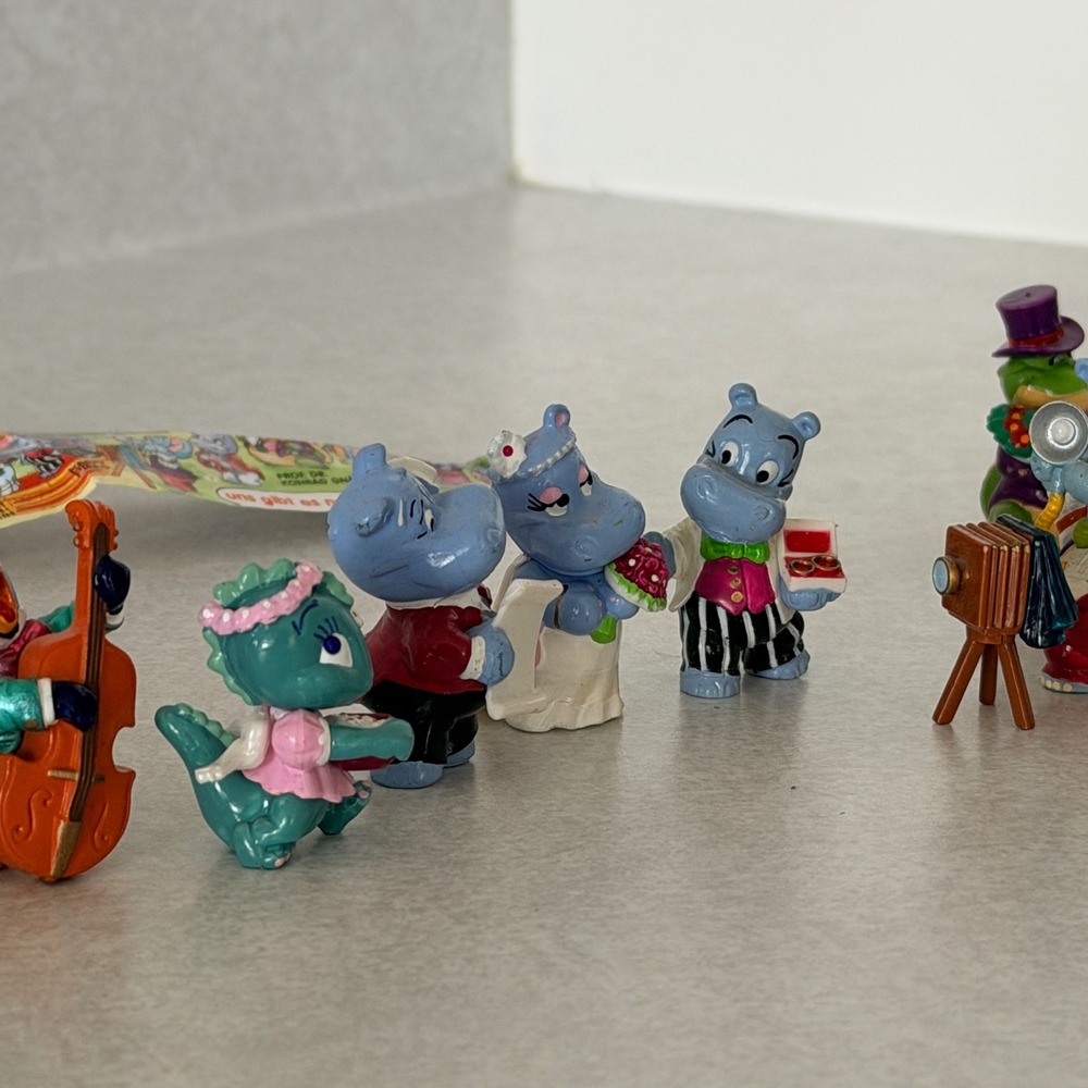 Vintage Kinder Surprise Ferrero Die Happy Hippo Hochzeit Full Set 1999 Figures - Picture 9 of 10